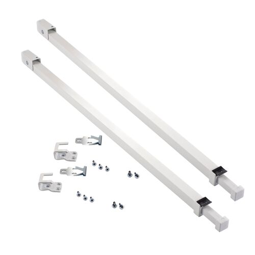 Patio Door Security Bar With Anti-Lift Lock, White - pack of 2