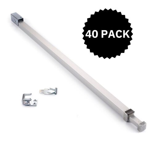 Ideal Security BK110P40W Patio Door Security Bar with Anti-Lift Lock, Contractor Bundle, White - pack of 40