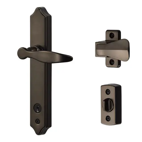 ML Lever Set with Keyed Deadbolt (2 Posts, Oil Rubbed Bronze)