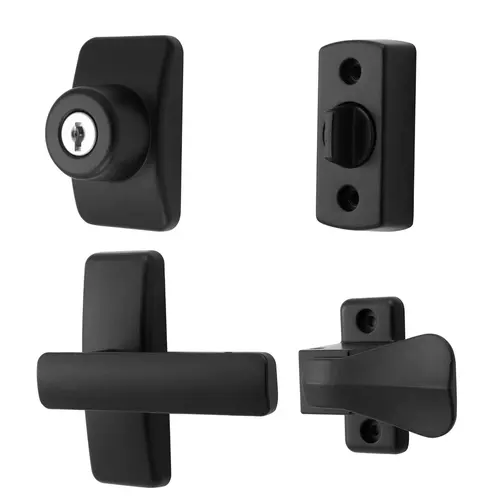 Ideal Security BKAJGLKMB AJ Lever Latch Set With Keyed Deadbolt, Matte Black