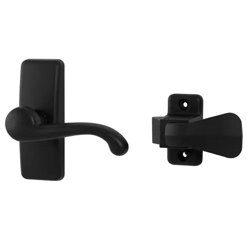 GL Lever Set With Locking Inside Latch, Matte Black