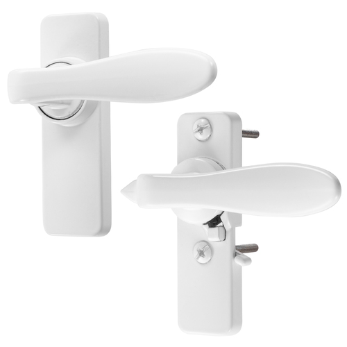 In-Swing Storm Door Handle Set, White