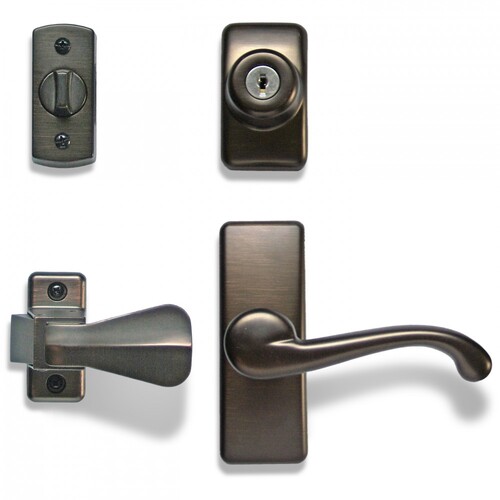 GL Storm Door Lever Set With Keyed Deadbolt Lock, Oil Rubbed Bronze