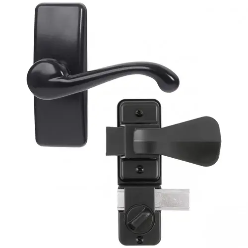 GL Storm Door Lever Set With Deadbolt Lock, Black