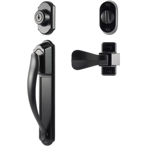 DX Pull Handle Set With Keyed Deadbolt, Black