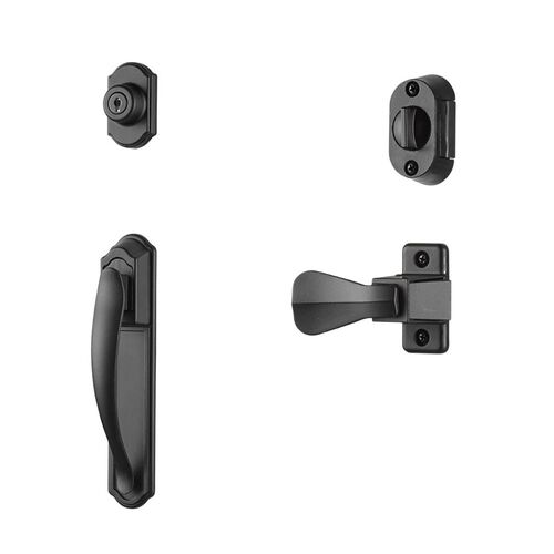 DX Pull Handle Set With Keyed Deadbolt, Matte Black