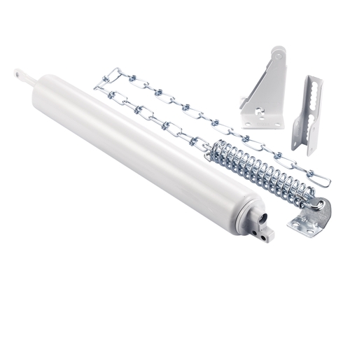 Heavy Door Closer With Chain & Wide Jamb Bracket, White