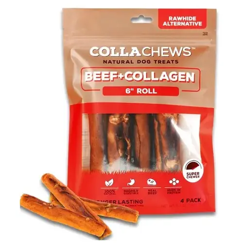 MPet Group 011-1674 BEEF + COLLAGEN 6" ROLL 011-1674 pack of 4