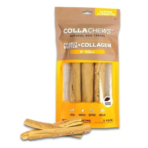 MPet Group 011-1650 PEANUT BUTTER COLLAGEN 9" ROLL 011-1650 pack of 3