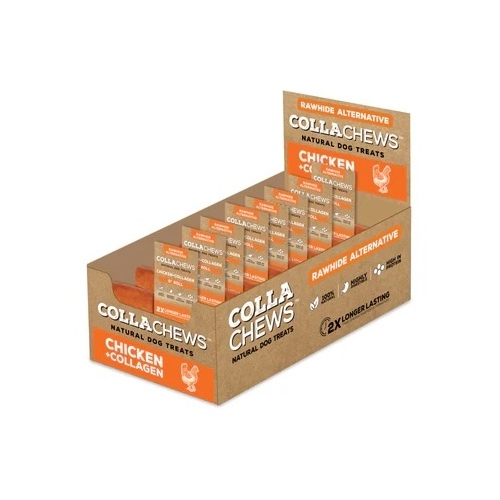 MPet Group 011-2411 Chicken + Collagen 6" Rolls Display Box - 30 pieces