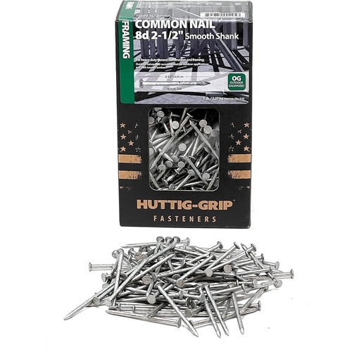 Huttig Building Products HGN8HGC5 Nail - Common, 10.25-Gauge 2-1/2" - Hot Dipped Galvanized 5-lbs