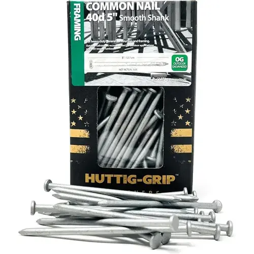 Huttig Building Products 40HGC5 Nail - Common, 4-Gauge 5" - Hot Dipped Galvanized 5-lbs