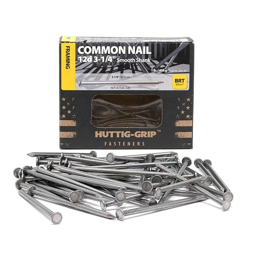 Nail - Common, 9-Gauge 3-1/4" - Bright Finish 5-lbs