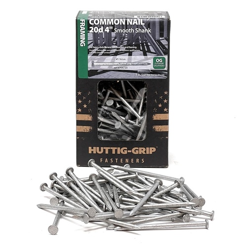 Huttig Building Products 20C5 Nail - Common, 6-Gauge 4" - Bright Finish 5-lbs