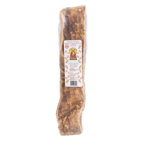 Natural Cravings Pet Treats LLC PB3262CSL Barking Buddha Peanut Butter Beef Cheek Original Slices - Large