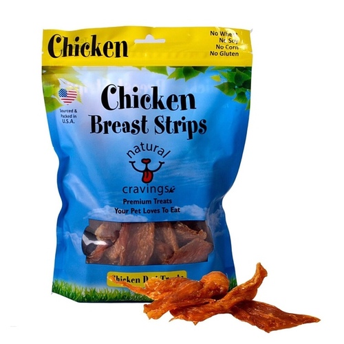 Natural Cravings Pet Treats LLC NC6537CBS USA Chicken Breast Strips - 10 oz Bag