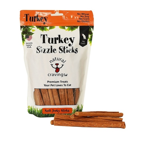 Natural Cravings Pet Treats LLC NC6711TZS USA Turkey Sizzle Sticks - 12 oz Bag