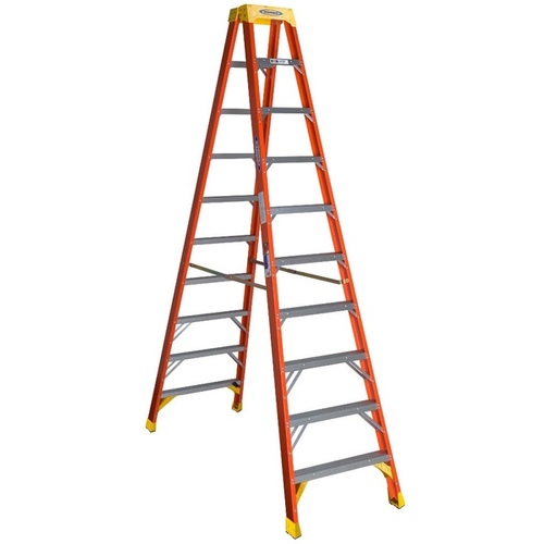 WERNER LADDER T6210 10' FIBERGLASS TWIN LADDER 300 T6210 TYPE IA (SPECIAL ORDER)