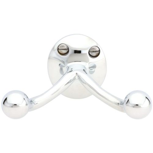 Double Hook W/ Oval Foot, Bright Chrome Finish