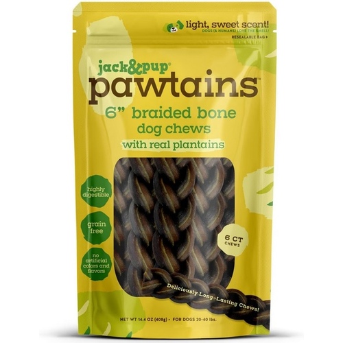 Pawtains 6" Braided Bones - 6 Ct. Bag