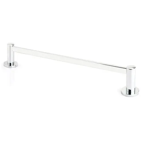 Disk Modern Brass 24" Towel Bar, Bright Chrome Finish