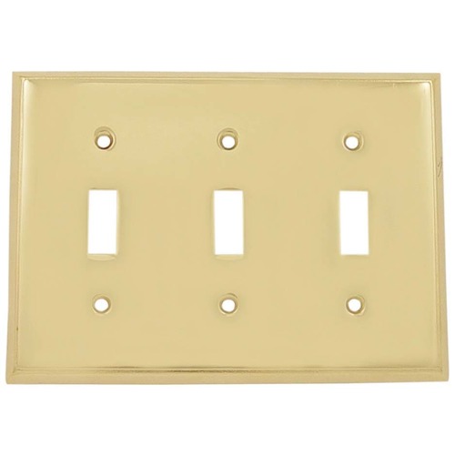 Emtek 29113pvd Toggle 3 Colonial Switch Plate, Lifetime Brass Finish