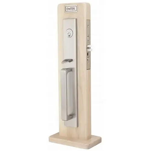 Helios Left Hand 2-3/4" Backset with Single Cylinder Lugano Mortise Handleset with F20 Function Body Satin Nickel Finish