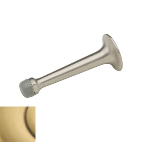 3-3/4" Wall Bumper Satin Brass with Brown Finish