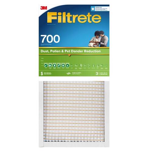 Air Filter 14" W X 1" H X 18" D Polypropylene 8 MERV Pleated