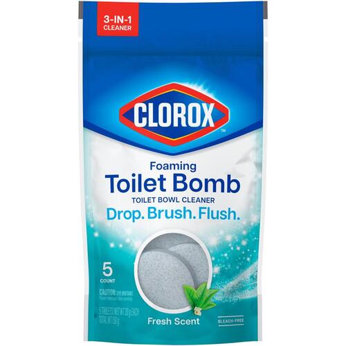 CLOROX 60601 Toilet Bowl Cleaner Foaming Fresh Scent 5.3 oz Tablet