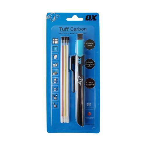 Carpenter Pencil Kit Tuff Carbon 6.3" L All In One Black Black