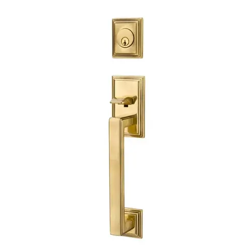 Old Town Clear 2-3/8" Or 2-3/4" Backset Single Cylinder Hamden Tubular Handleset, French Antique Brass Finish