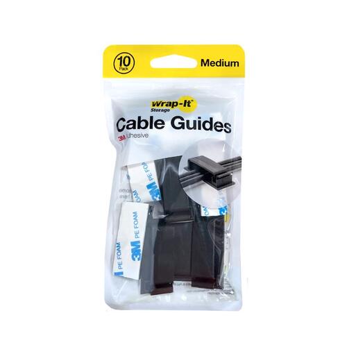 Cable Clip 3.38" L Black Plastic Black