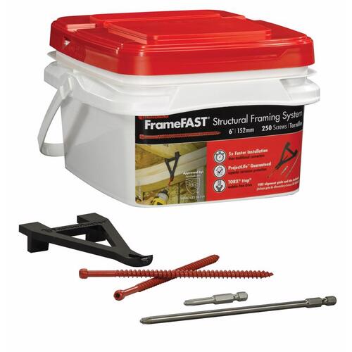 FastenMaster FMFFTT006B-250 Structural Wood Screws FrameFast 6" L Torx Ttap Bold