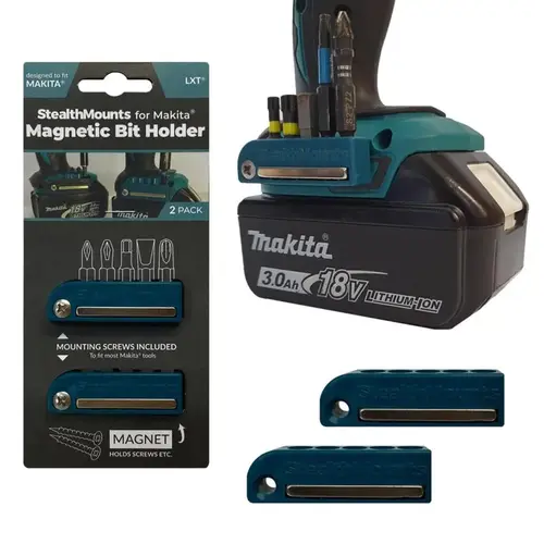 StealthMounts BH-MK-BLU-2 Holder Makita LXT Blue ABS Magnetic Bit Blue