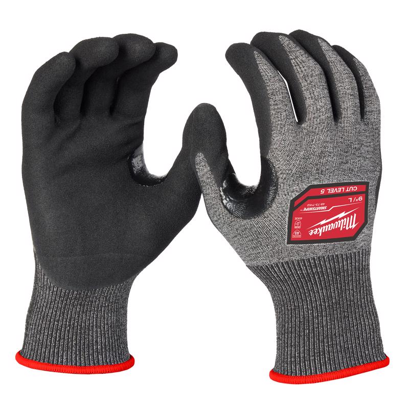 Milwaukee 48-73-7152 Dipped Gloves Men's Black L Black Pair