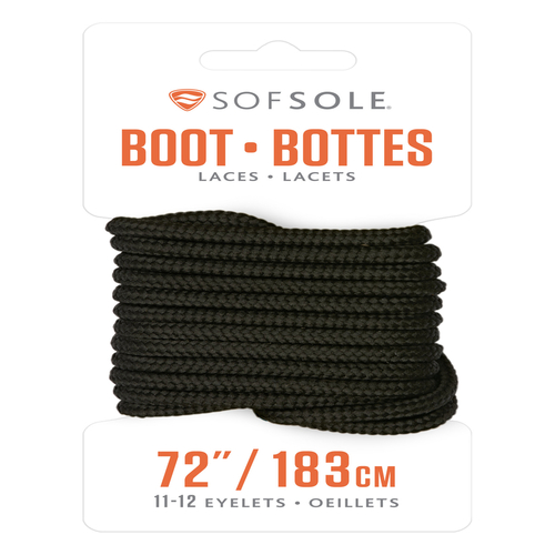 Sofesole 84720 Boot Laces 72" Black Black