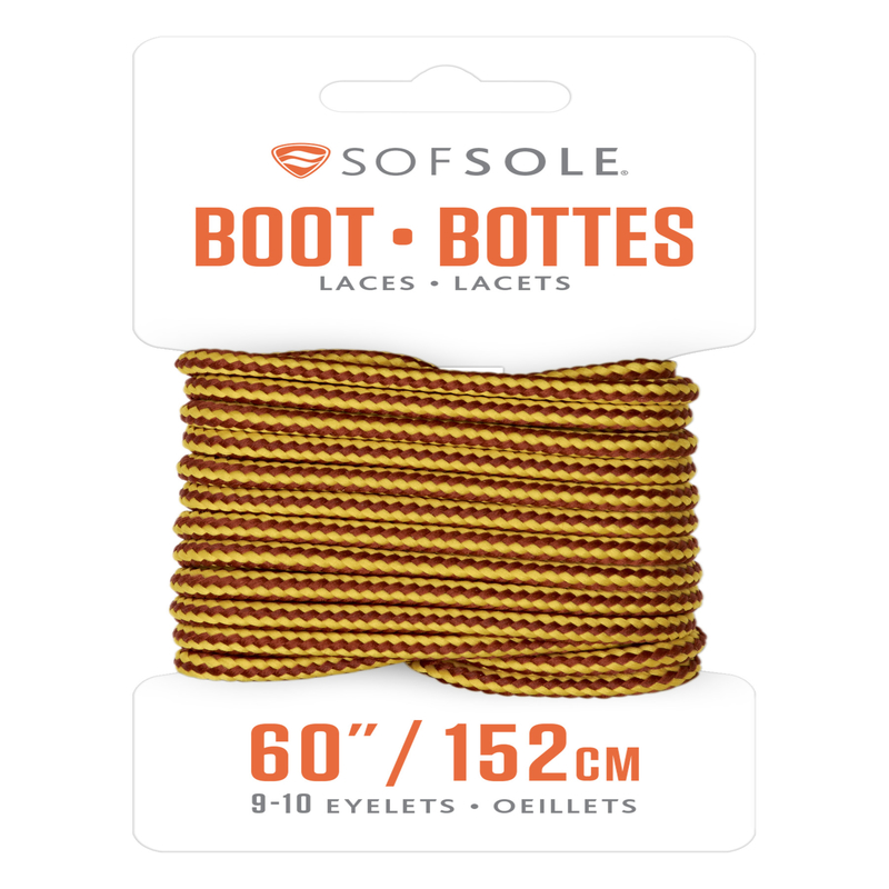 Sofesole 84889 Boot Laces 60" Gold-Brown Gold-Brown