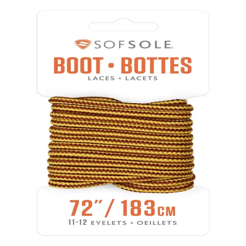 Sofesole 84891 Boot Laces 72" Gold-Brown Gold-Brown