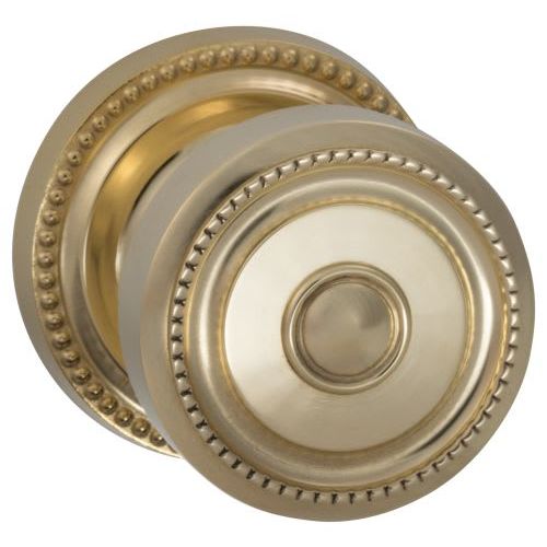 430 Knob with 2-5/8" Rose Privacy with 2-3/8" Backset, Full Lip Strike, 1-3/8" Doors Unlacquered Bright Brass Finish