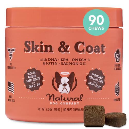 Natural Dog Company SC-SKCX-90 Skin and Coat Supplement Dog 9.5 oz