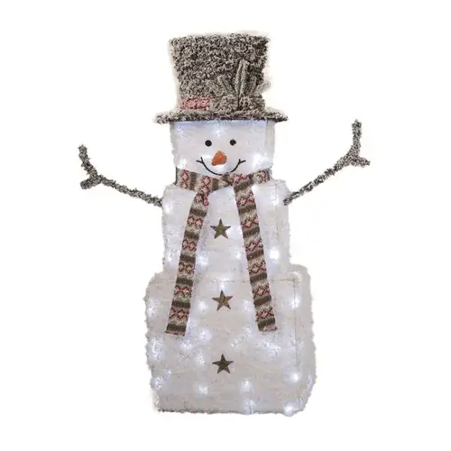 Yard Decor LED White Snowman 3 ft.