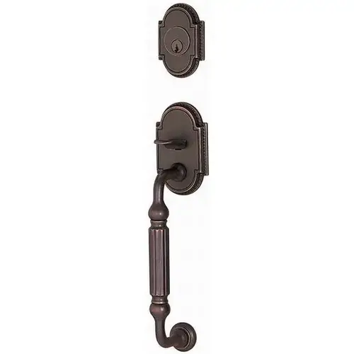 Cortina Left Hand 2-3/8" Or 2-3/4" Backset Single Cylinder Knoxville Tubular Handleset, Oil Rubbed Bronze Finish