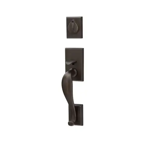 Bronze Egg Knob 2-3/8" Or 2-3/4" Backset Single Cylinder Rectangular Sectional Sandcast Tubular Handleset Medium Bronze Finish