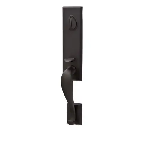 Durango Lever Left Hand 2-3/8" Or 2-3/4" Backset Single Cylinder Rectangular Monolithic Sandcast Tubular Handleset Flat Black Finish