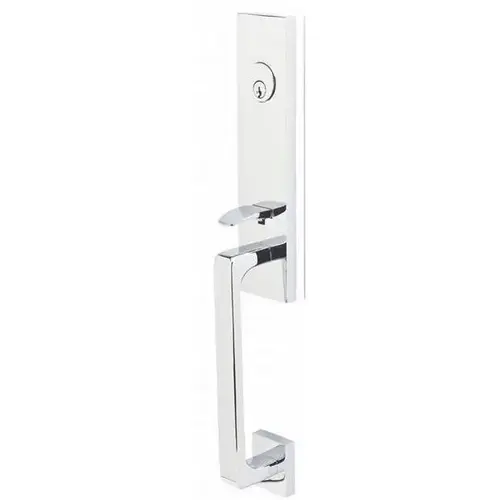 Stuttgart Lever Left Hand Single Cylinder 2-3/8" Or 2-3/4" Backset Davos Tubular Handleset Bright Chrome Finish