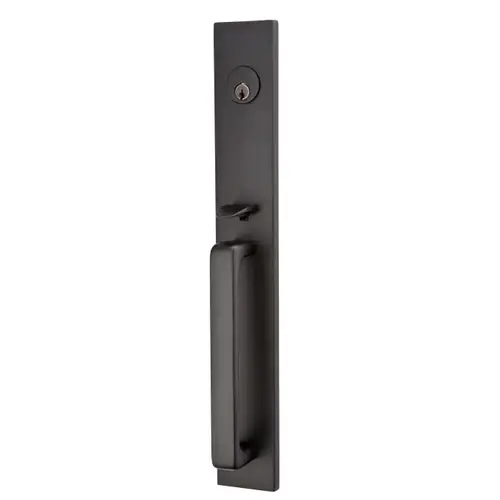 Stuttgart Lever Right Hand Single Cylinder 2-3/8" Or 2-3/4" Backset Lausanne Tubular Handleset Flat Black Finish