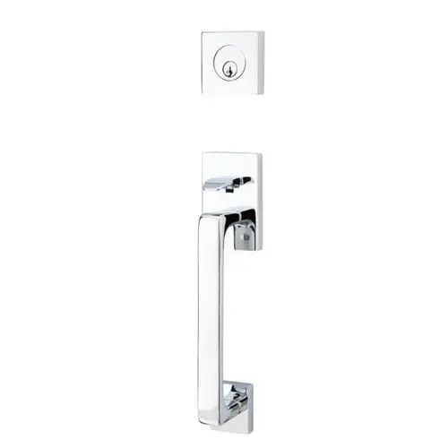 Helios Lever Left Hand Single Cylinder 2-3/8" Or 2-3/4" Backset Baden Tubular Handleset Bright Chrome Finish