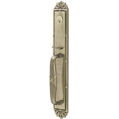 Cortina Lever Right Hand 2-3/8" Or 2-3/4" Backset Double Cylinder Imperial Tubular Handleset French Antique Brass Finish