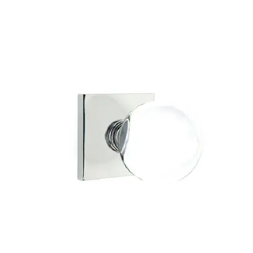 Bristol Crystal Knob Passage with Square Rose Bright Chrome Finish